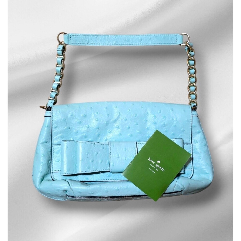 RARE COLOR! Vintage Kate Spade Joleen CHARM CITY Ostrich Crossbody Shoulder Bag